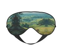 Masque de sommeil en satin imprimé paysage pastoral et masque pour les yeux | Masques de sommeil profond pour homme et femme | Masque de sommeil doux pour nourrir la peau
