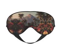 Masque de sommeil en satin imprimé paysage tropical et masque pour les yeux | Masques de sommeil profond pour homme et femme | Masque de sommeil doux pour nourrir la peau