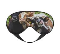 Masque de sommeil en satin imprimé vache prairie et masque pour les yeux | Masques de sommeil profond pour homme et femme | Masque de sommeil doux pour nourrir la peau