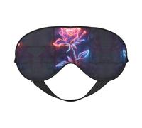 Masque de sommeil en soie à imprimé rose avec sangle réglable - Masque doux pour les yeux - Pour bloquer les lumières - Pour un sommeil doux - Voyage, relaxation, sieste et méditation