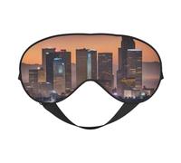 Masque de sommeil en soie avec boucle réglable pour femme - Motif horizon de Los Angeles - Pour voyage, sieste, travail, bureau