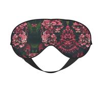 Masque de sommeil en soie avec imprimé floral en forme de triangle - Bandeau élastique - Pour la nuit - Pour homme et femme