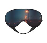 Masque de sommeil en soie avec imprimé lumières - Bandeau élastique pour les yeux - Bandeau de nuit en satin doux - Pour la sieste de voyage - Pour homme et femme