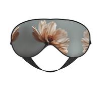 Masque de sommeil en soie avec imprimé marguerites de couleur neutre - Bandeau élastique pour les yeux - Pour la nuit - Pour homme et femme
