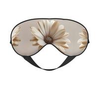 Masque de sommeil en soie avec imprimé marguerites de couleur neutre - Bandeau élastique pour les yeux - Pour la nuit - Pour homme et femme