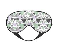 Masque de sommeil en soie avec imprimé triangle géométrique - Bandeau élastique - Pour la nuit - Pour homme et femme