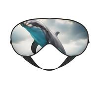 Masque de sommeil en soie avec motif dauphin amusant qui vous regarde, couverture douce pour les yeux avec sangle réglable, confortable pour la sieste de voyage au bureau