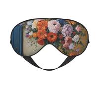 Masque de sommeil en soie avec motif de fleurs et diamants - Bandeau élastique pour les yeux - Pour la nuit - Pour homme et femme