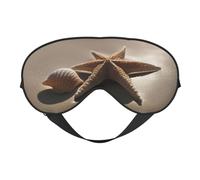Masque de sommeil en soie avec motif étoile de mer, plage de sable et boucle réglable, masque élégant pour les yeux, pour les voyages, la sieste, le travail, le bureau