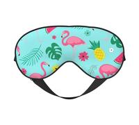 Masque de sommeil en soie avec motif flamant rose, crème glacée et fruits avec boucle réglable, masque élégant pour les yeux pour femme, voyage, sieste, travail, bureau