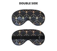 Masque de sommeil en soie avec motif hexagones bleus et diamants avec boucle réglable pour femme pour voyage, sieste, travail, bureau