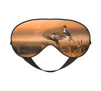 Masque de sommeil en soie avec motif peinture à l'huile - Masque de nuit en satin doux - Bandeau élastique - Fard à paupières de nuit - Pour la sieste - Pour homme et femme