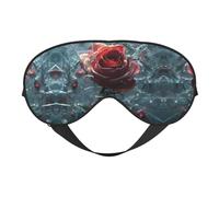 Masque de sommeil en soie avec motif rose craquelée et sangle réglable pour bloquer les lumières, le sommeil doux, les voyages, la sieste, la méditation