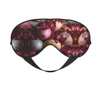 Masque de sommeil en soie avec motif œufs de Pâques empilés avec rose et sangle réglable - Masque doux pour les yeux - Pour bloquer les lumières - Pour un sommeil doux - Voyage, relaxation, sieste et