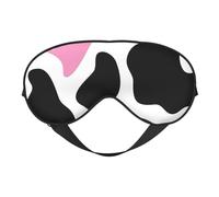 Masque de sommeil en soie avec motif vache au lait noir et blanc avec sangle réglable confortable pour voyage bureau sieste