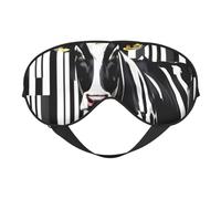 Masque de sommeil en soie avec motif vache au lait noir et blanc avec sangle réglable confortable pour voyage bureau sieste