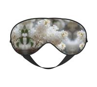 Masque de sommeil en soie avec sangle réglable - Motif grappes de lilas blancs - Masque doux pour les yeux - Pour bloquer les lumières, le sommeil doux, les voyages, la sieste, la méditation