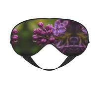 Masque de sommeil en soie avec sangle réglable - Motif lilas - Pour bloquer les lumières - Pour un sommeil doux - Voyage, relaxation, sieste et méditation