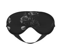 Masque de sommeil en soie avec sangle réglable - Motif roses noires - Masque doux pour les yeux - Pour bloquer les lumières, le sommeil doux, les voyages, la sieste, la méditation