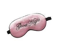 Masque de sommeil en soie brodée avec bouton réglage, ventilation voyage, motif bonne nuit, patchs for les yeux for aider à dormir(Color 2)