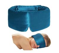 Masque de sommeil en soie de mûrier avec bandeau réglable bloquant la lumière pour les voyages et la sieste (bleu 2)
