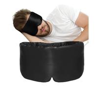 Masque de sommeil en soie de mûrier avec bandeau réglable bloquant la lumière pour les voyages et la sieste (noir)