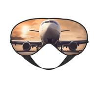 Masque de sommeil en soie double face en forme d'avion - Masque pour les yeux bloquant la lumière réglable pour les yeux pour les voyages - Pour homme et femme - Bandeau doux et confortable - 20 x 10