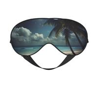 Masque de sommeil en soie douce avec impression pleine lune pour homme et femme Motif plage tropicale