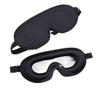 Masque de sommeil en soie, doux et lisse, for les yeux, couverture d'ombre de voyage, repos, relaxation, bandeau for les yeux, aide au sommeil(Black)