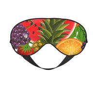 Masque de sommeil en soie imprimé ananas avec boucle réglable pour femme - Pour voyage, sieste, travail, bureau