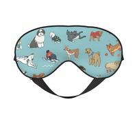 Masque de sommeil en soie imprimé chiens avec boucle réglable élégant pour femme pour voyage, sieste, travail, bureau