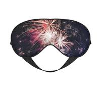 Masque de sommeil en soie imprimé feu d'artifice avec boucle réglable, masque élégant pour les yeux pour femme, voyage, sieste, travail, bureau