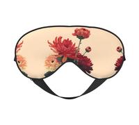 Masque de sommeil en soie imprimé fleurs japonaises avec sangle réglable - Masque doux pour les yeux - Pour bloquer les lumières, le sommeil doux, les voyages, la sieste, la méditation
