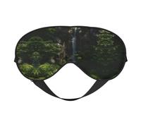 Masque de sommeil en soie imprimé forêt tropicale tropicale avec sangle réglable - Masque doux pour les yeux, pour bloquer les lumières, le sommeil doux, les voyages, la sieste, la méditation