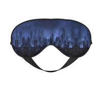 Masque de sommeil en soie imprimé horizon de nuit avec sangle réglable - Masque doux pour les yeux - Pour bloquer les lumières, le sommeil doux, les voyages, la sieste, la méditation