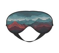 Masque de sommeil en soie imprimé montagnes avec sangle réglable - Masque doux pour les yeux - Pour bloquer les lumières, le sommeil doux, les voyages, la sieste, la méditation