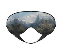 Masque de sommeil en soie imprimé montagnes célèbres avec sangle réglable - Masque doux pour les yeux - Pour bloquer les lumières, le sommeil doux, les voyages, la sieste, la méditation
