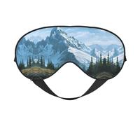 Masque de sommeil en soie imprimé Mountain Range avec sangle réglable - Masque doux pour les yeux - Pour bloquer les lumières - Pour un sommeil doux - Voyage, relaxation, sieste et méditation