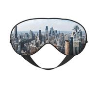 Masque de sommeil en soie imprimé New York avec sangle réglable - Masque doux pour les yeux - Pour bloquer les lumières, le sommeil doux, les voyages, la sieste, la méditation