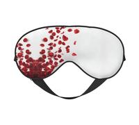 Masque de sommeil en soie imprimé pétales de rose tombant avec sangle réglable - Masque doux pour les yeux - Pour bloquer les lumières, le sommeil doux, les voyages, la sieste, la méditation