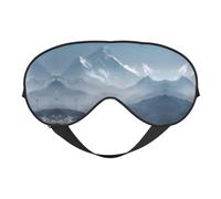 Masque de sommeil en soie imprimé vent de l'Himalaya avec sangle réglable - Masque doux pour les yeux - Pour bloquer les lumières, le sommeil doux, les voyages, la sieste, la méditation