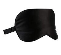 Masque de sommeil en soie, matière légère, bandeau réglable pour les voyages et à la maison, masque pour les yeux avec élastique en caoutchouc, noir