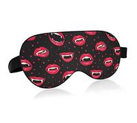 Masque de sommeil en tissu d'oeil d'oiseau de lèvres de vampire rouge d'Halloween, bandeau pour les yeux, masque pour les yeux super lisse