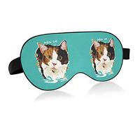 Masque de sommeil en tissu oeil d'oiseau de peinture de chat Calico, bandeau pour les yeux, masque pour les yeux super lisse