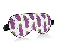 Masque de sommeil en tissu pour les yeux d'oiseau d'aubergine de dessin animé mignon, bandeau pour les yeux, masque pour les yeux super lisse