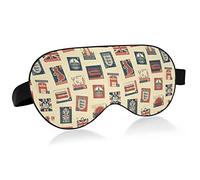 Masque de sommeil en tissu pour les yeux d'oiseau de timbre-poste de Londres rétro britannique, bandeau pour les yeux, masque pour les yeux super lisse