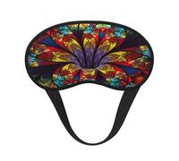 Masque de sommeil en vitrail à fleurs pour adultes, occultant, masque confortable bloquant la lumière pour les voyages, le yoga