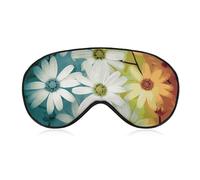 Masque de sommeil encadré avec motif de marguerites pour homme et femme avec sangle réglable - Doux et respirant - Anti-dérapant - Essentiels de voyage