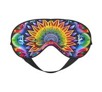 Masque de sommeil et de sommeil occultant avec sangle réglable, convient pour l'heure du coucher et les voyages Motif mandala coloré champignon abstrait