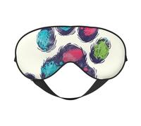 Masque de sommeil et de sommeil occultant avec sangle réglable et motif pattes de chien mignon et coloré pour femme, convient pour l'heure du coucher et les voyages